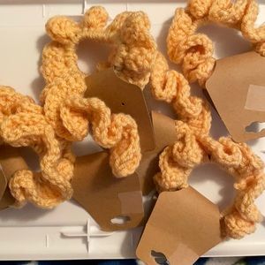 Handmade Hair Scrunchies-Soft Yellow 2-pk